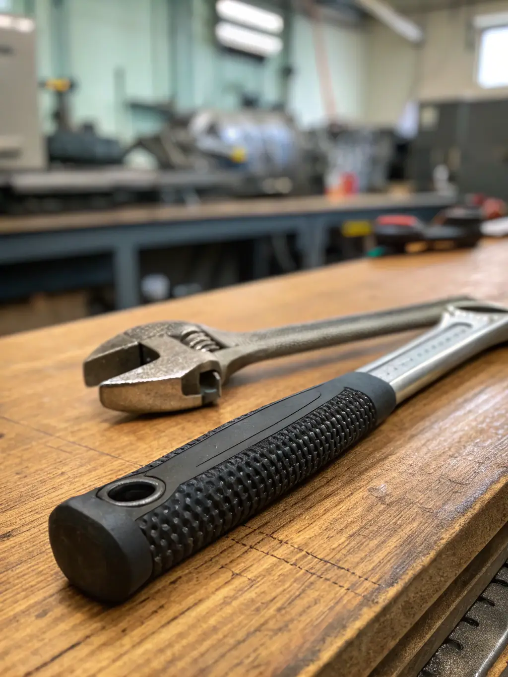 A Guru Kripa Tools slugging wrench being used to loosen a large, corroded bolt on a heavy machine, demonstrating its power and durability.